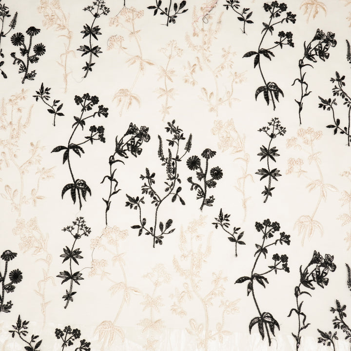 Trisha Jaal on Ecru Silk Organza Embroidered Fabric