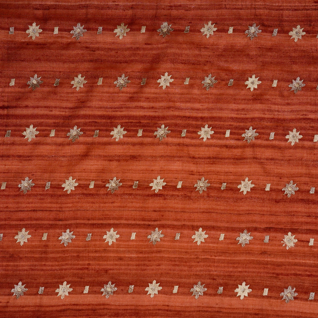 Asin Buti on Maroon Tussar Silk Embroidered Fabric