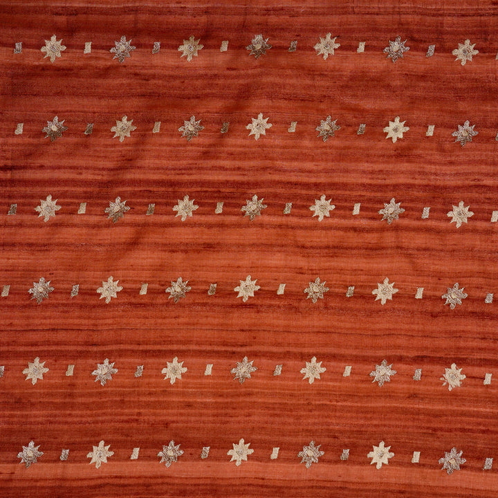 Asin Buti on Maroon Tussar Silk Embroidered Fabric