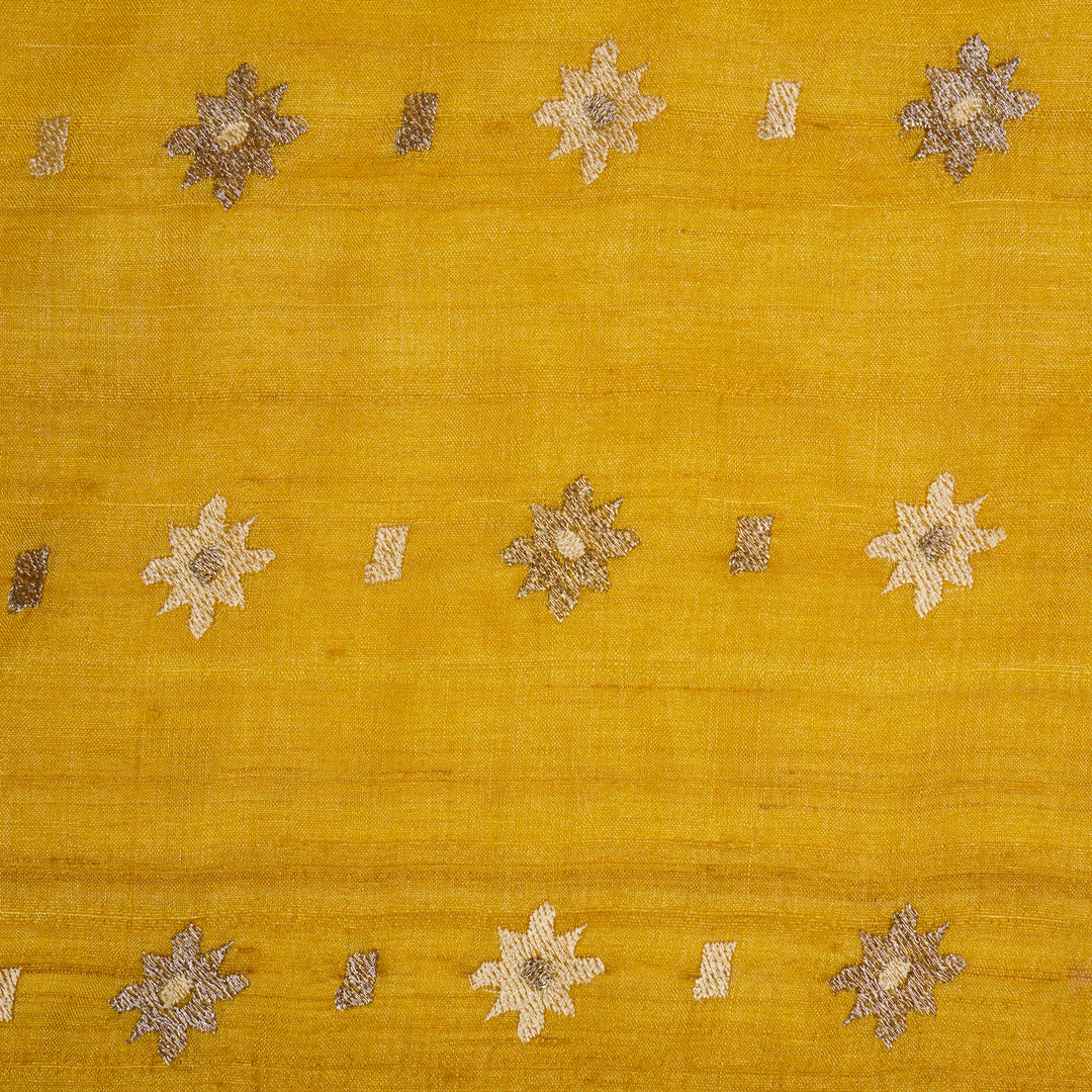 Asin Buti on Gold Tussar Silk Embroidered Fabric