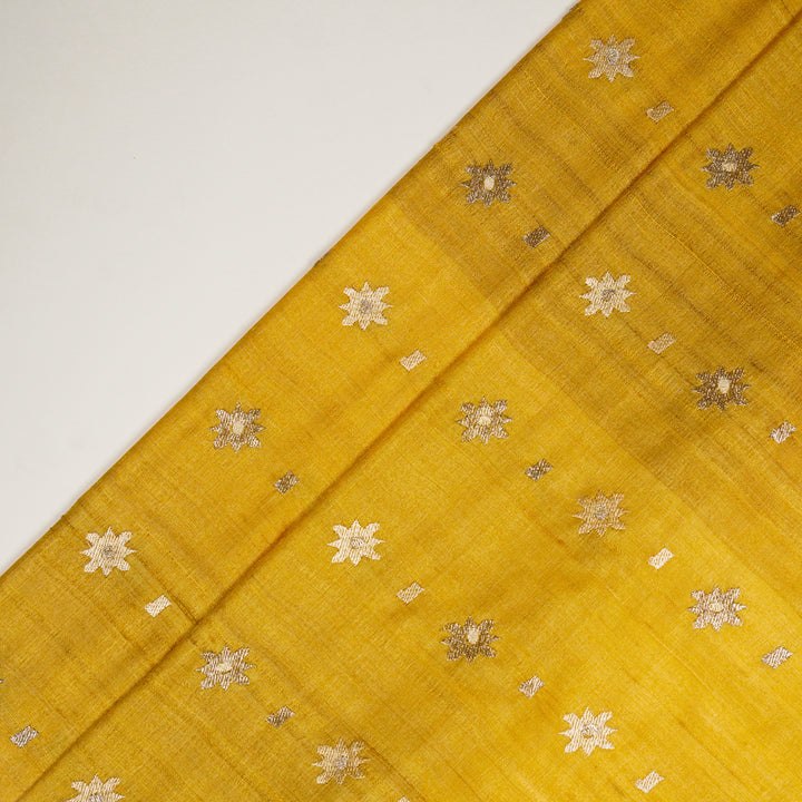 Asin Buti on Gold Tussar Silk Embroidered Fabric