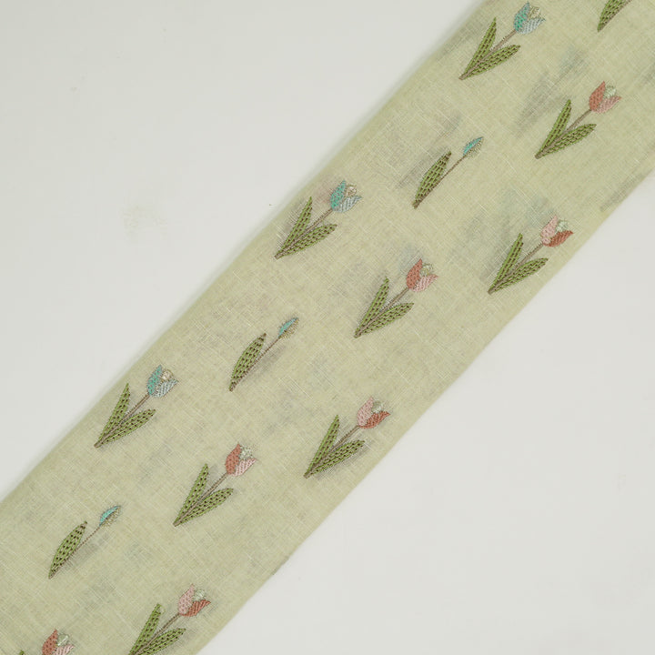 Luma Buti on Cream Gauged Linen Embroidered Fabric