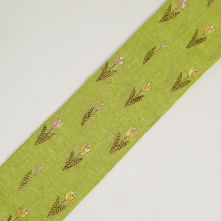 Luma Buti on Lime Green Gauged Linen Embroidered Fabric