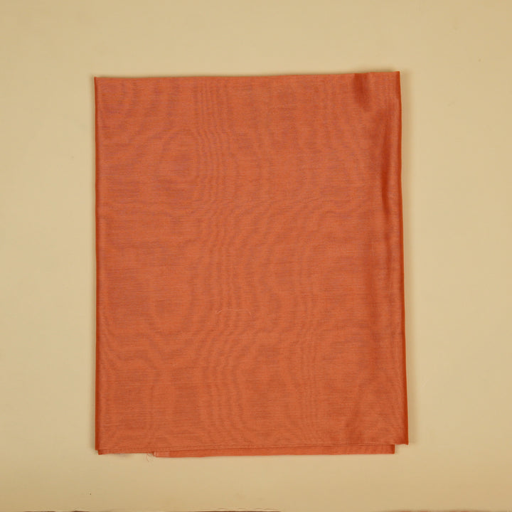 Cross Stitch Buti  Suit fabric set on Silk Chanderi (Unstitched)-  Peach