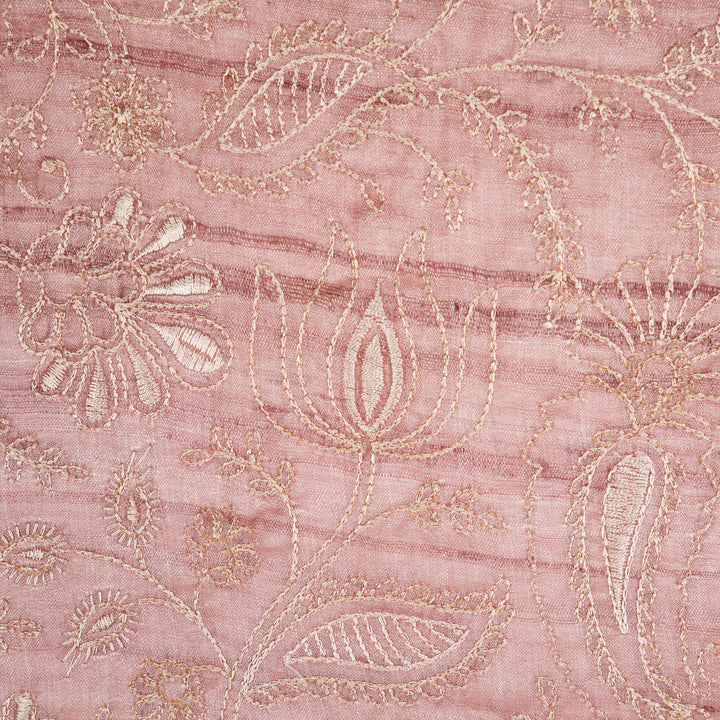 Pranavi Jaal on Onion Tussar Silk Embroidered Fabric