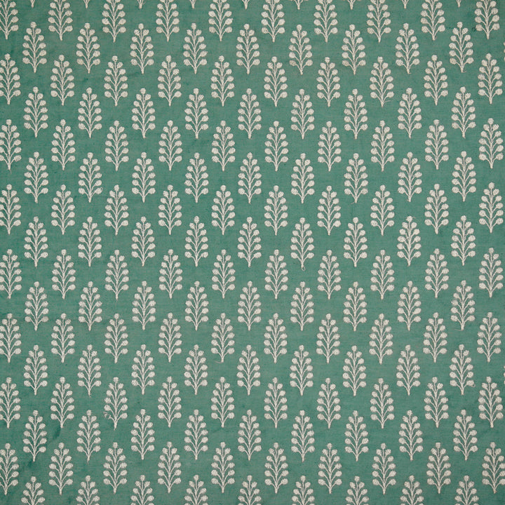 Vanika Buti on Teal Silk Chanderi Embroidered Fabric