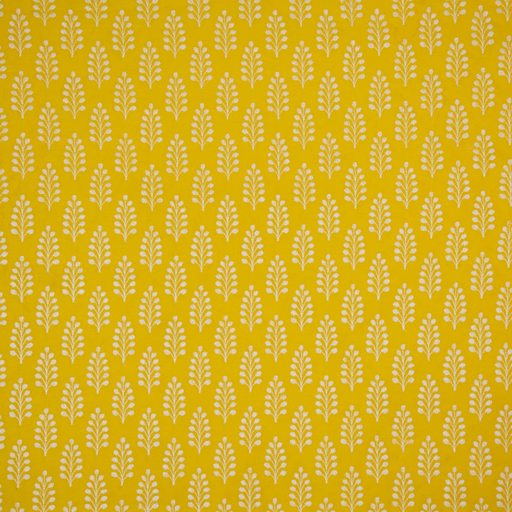 Vanika Buti on Gold Silk Chanderi Embroidered Fabric
