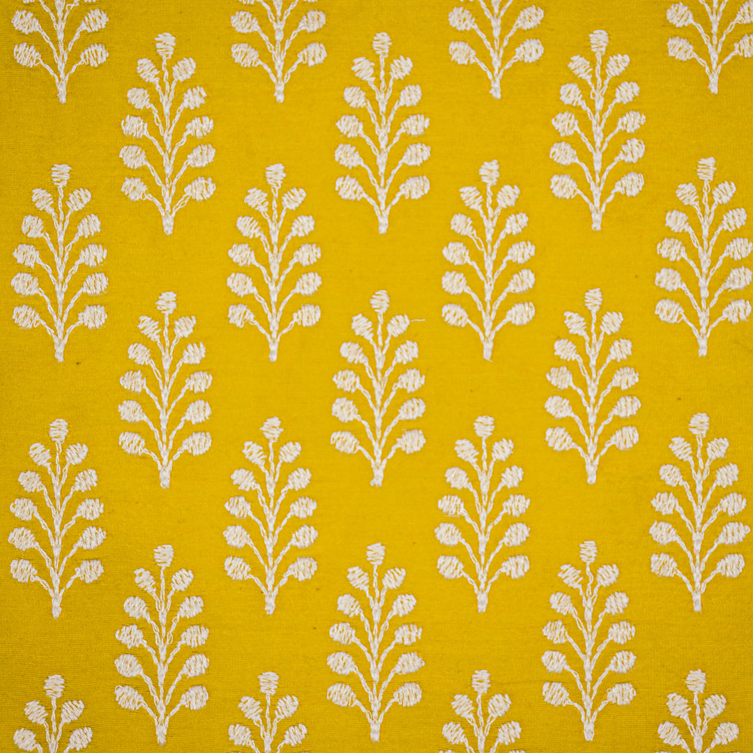 Vanika Buti on Gold Silk Chanderi Embroidered Fabric