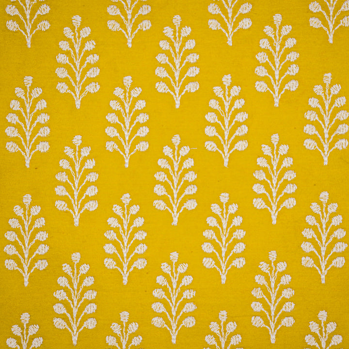 Vanika Buti on Gold Silk Chanderi Embroidered Fabric