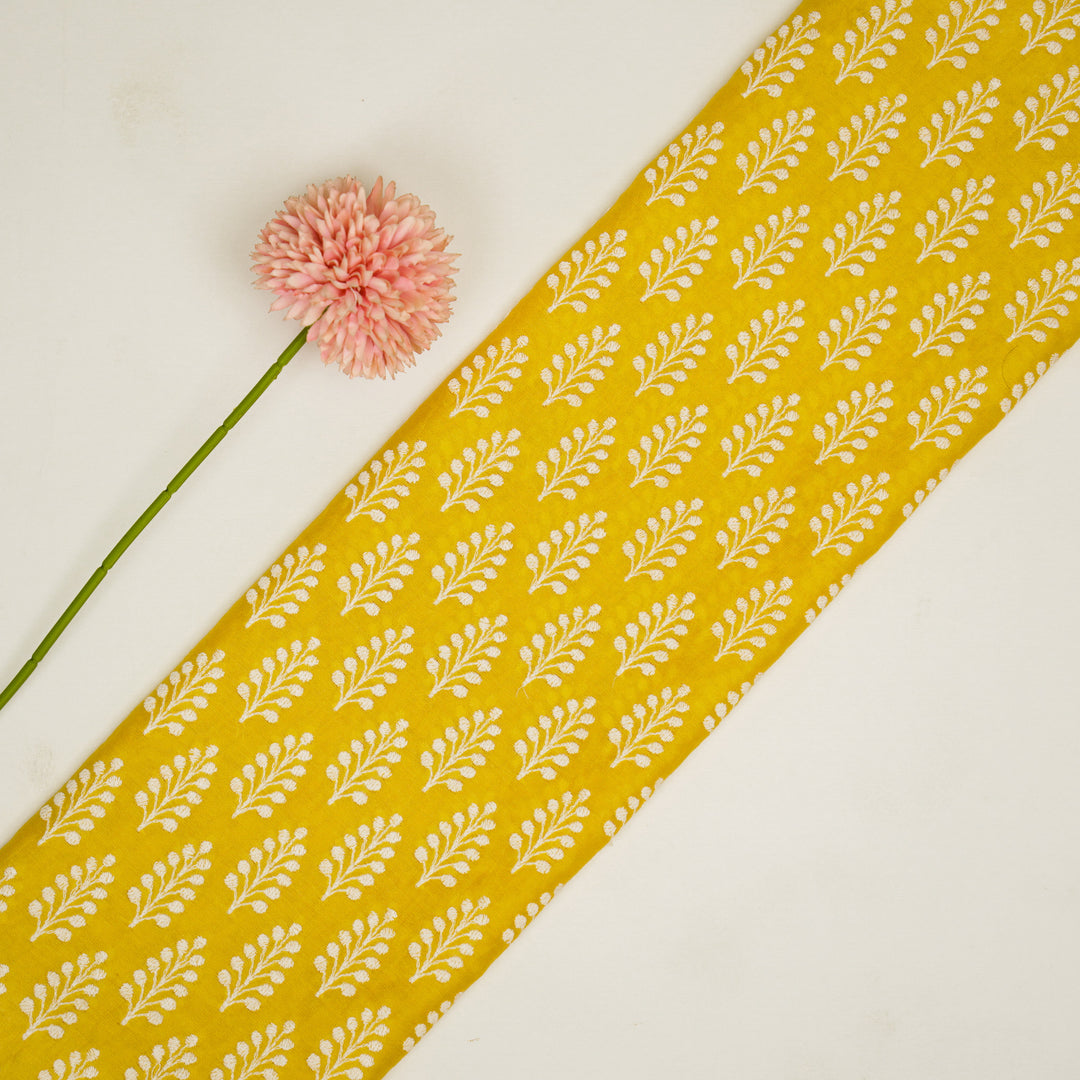Vanika Buti on Gold Silk Chanderi Embroidered Fabric