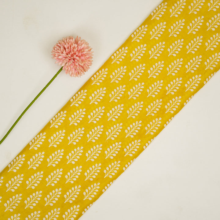 Vanika Buti on Gold Silk Chanderi Embroidered Fabric