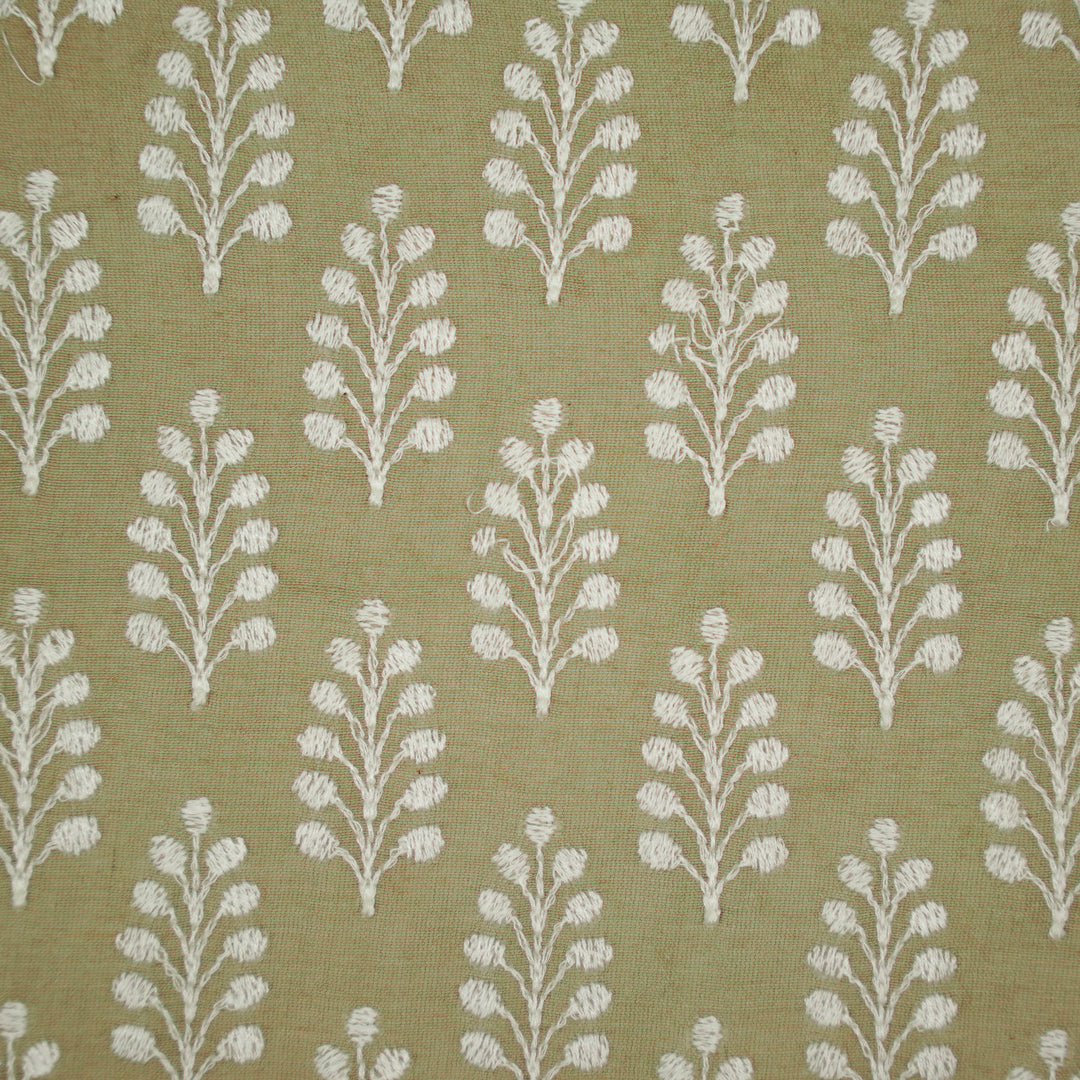Vanika Buti on Mouse Silk Chanderi Embroidered Fabric