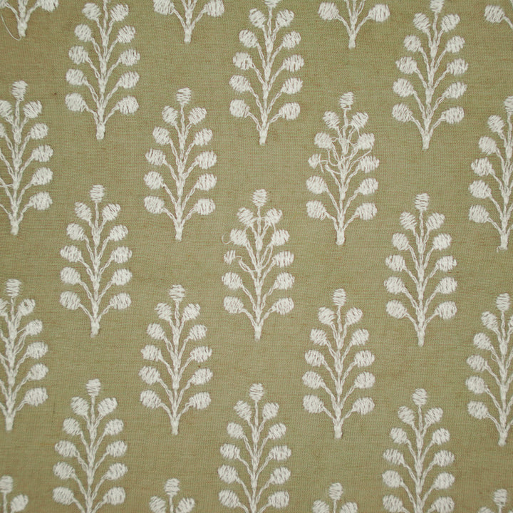 Vanika Buti on Mouse Silk Chanderi Embroidered Fabric
