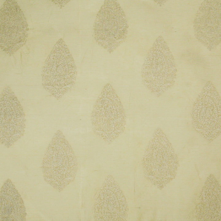 Meherza Buta on Cream Cotton Silk Embroidered Fabric