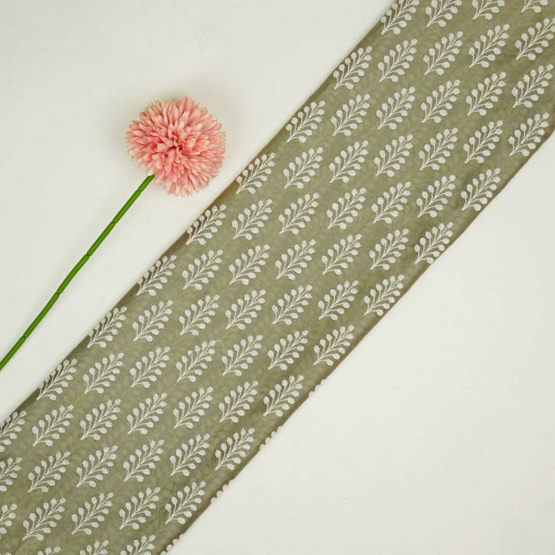 Vanika Buti on Mouse Silk Chanderi Embroidered Fabric