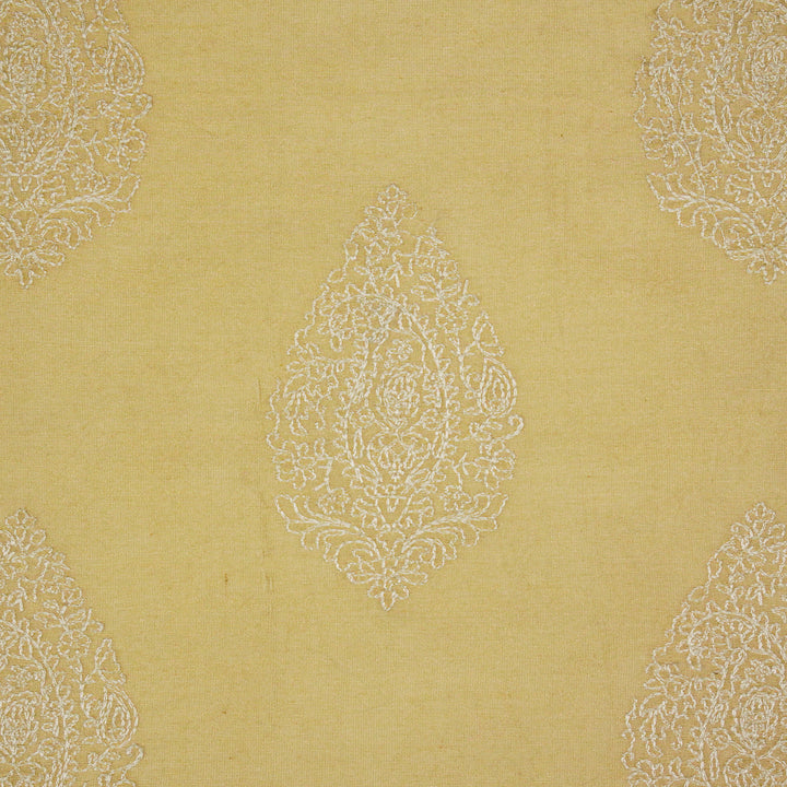 Meherza Buta on Beige Cotton Silk Embroidered Fabric