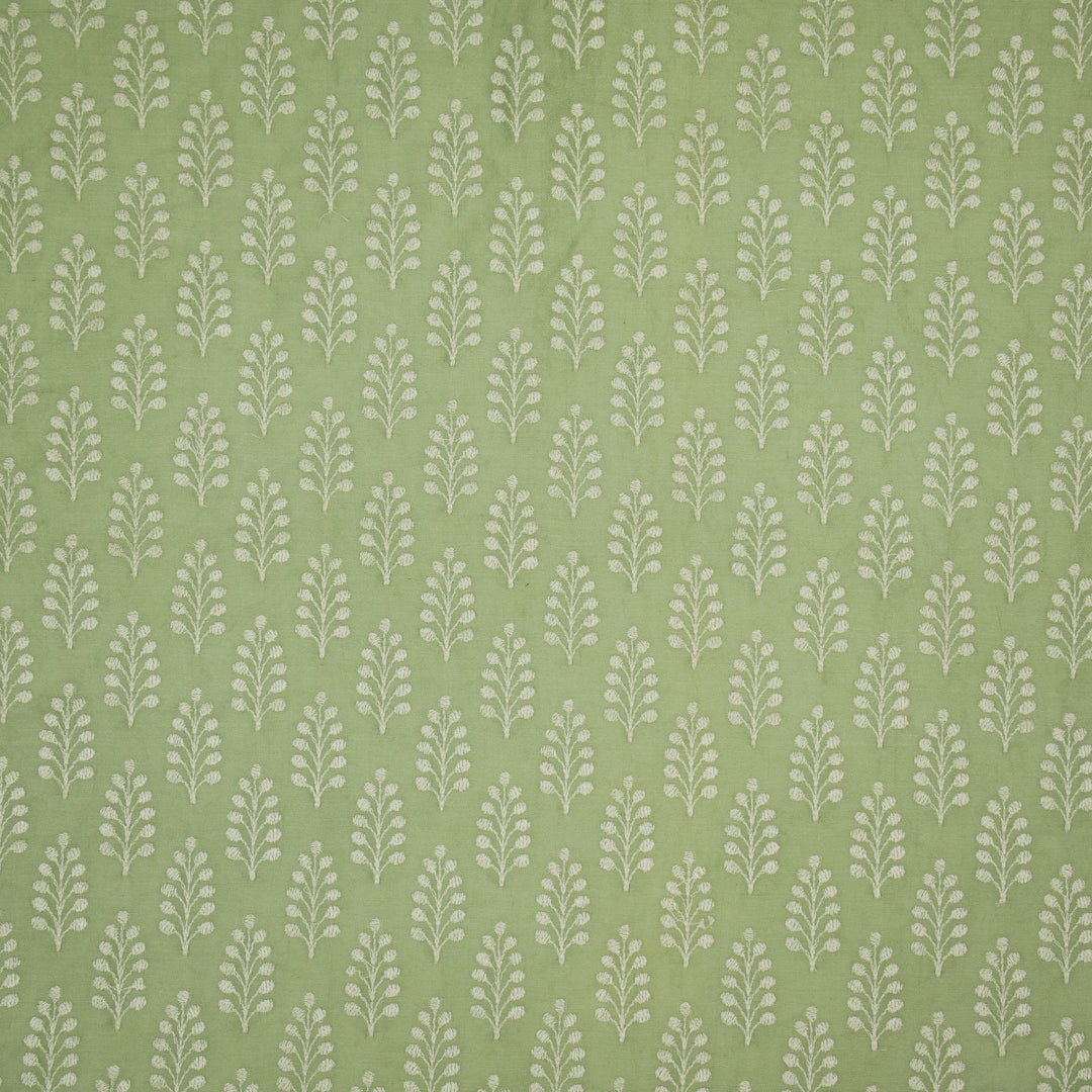 Vanika Buti on Sea Green Silk Chanderi Embroidered Fabric