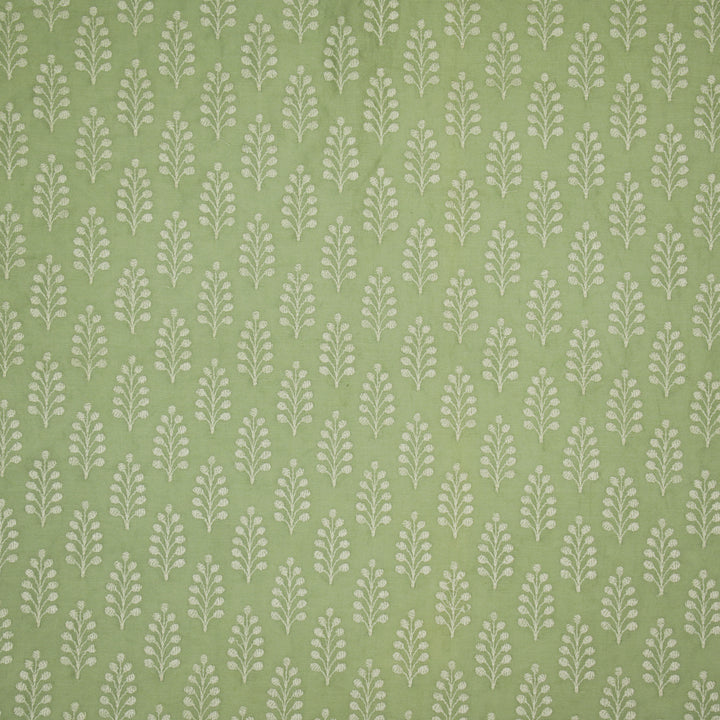 Vanika Buti on Sea Green Silk Chanderi Embroidered Fabric