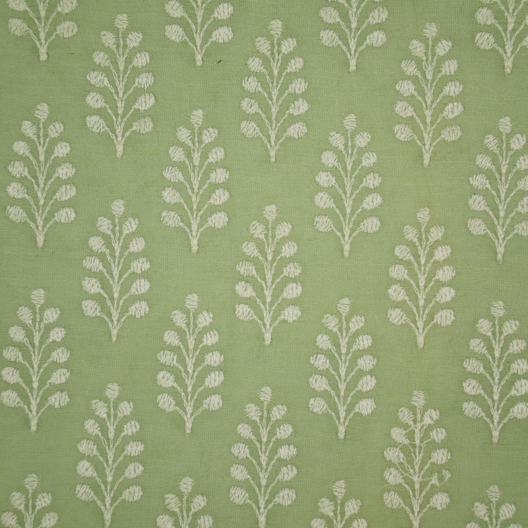 Vanika Buti on Sea Green Silk Chanderi Embroidered Fabric