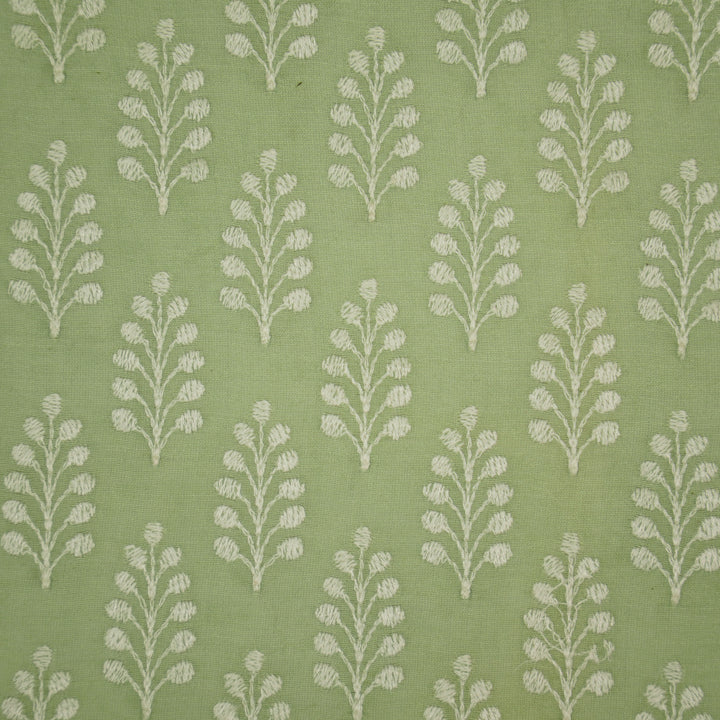 Vanika Buti on Sea Green Silk Chanderi Embroidered Fabric