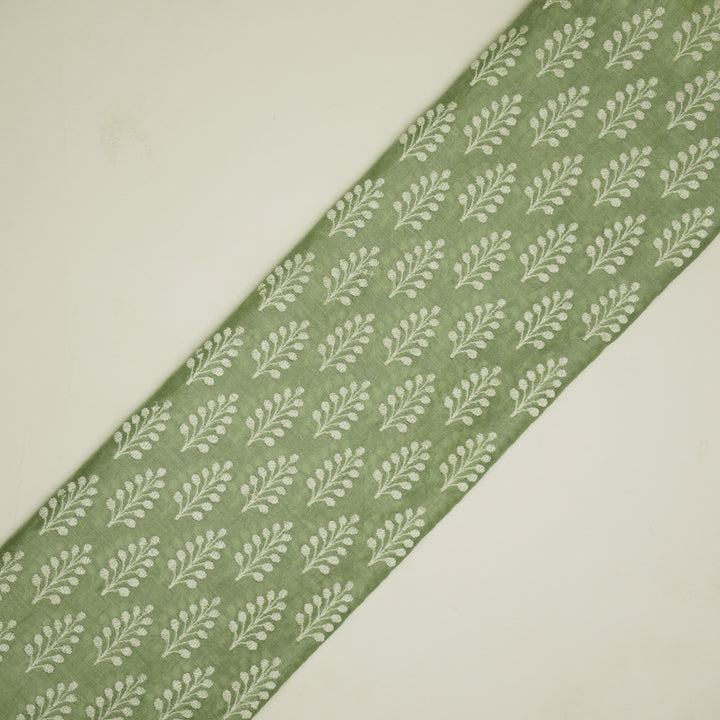 Vanika Buti on Sea Green Silk Chanderi Embroidered Fabric