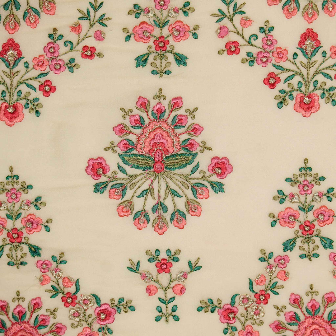 Nutan Jaal on Beige Georgette Embroidered Fabric