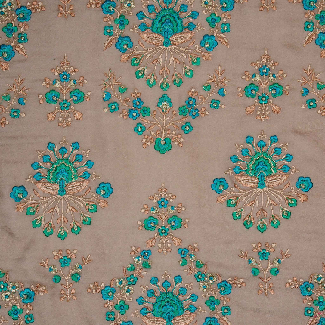 Nutan Jaal on Mouse Georgette Embroidered Fabric