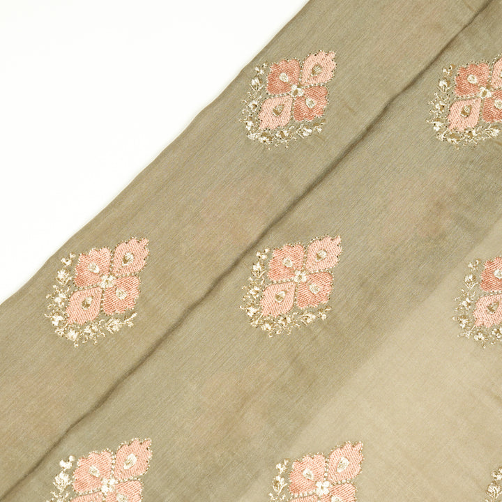 Kiara Buta on Mouse Silk Chanderi Embroidered Fabric