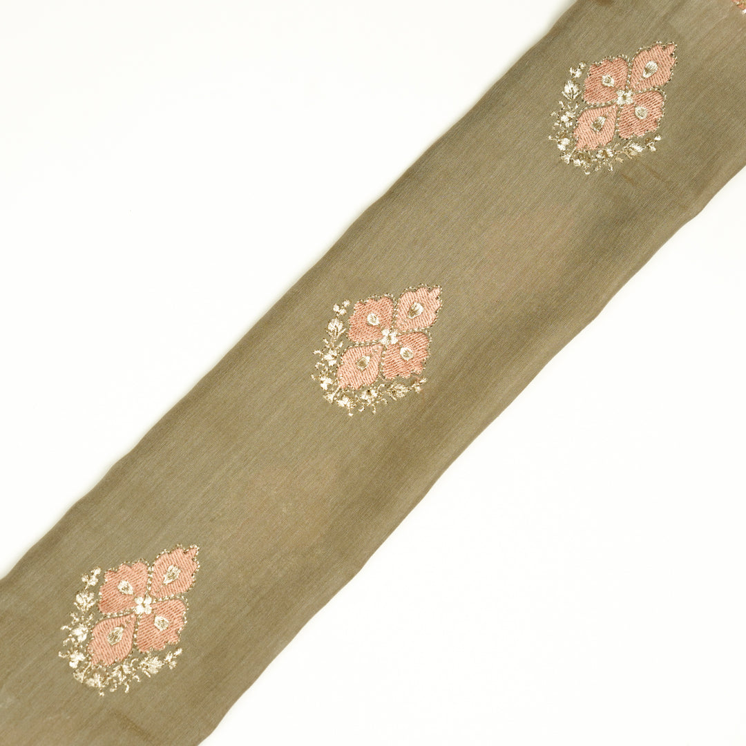 Kiara Buta on Mouse Silk Chanderi Embroidered Fabric