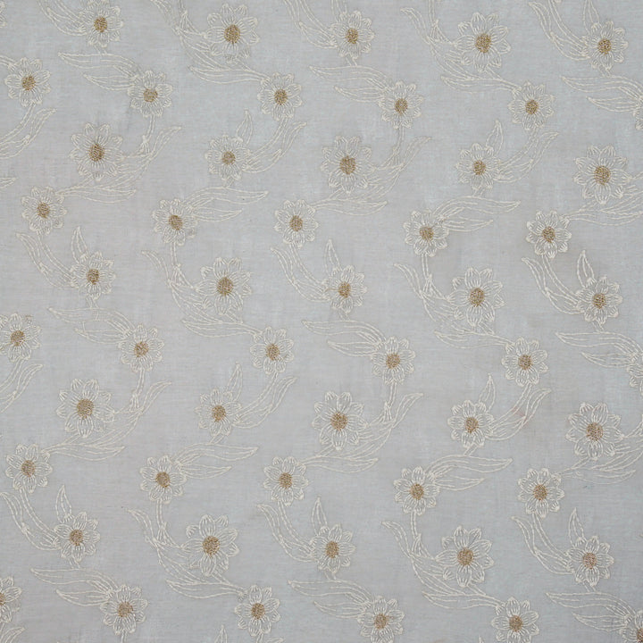 Alara Jaal on Grey Cotton Silk Embroidered Fabric