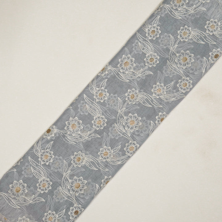 Alara Jaal on Grey Cotton Silk Embroidered Fabric