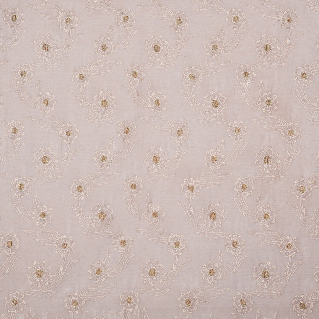 Alara Jaal on Lavender Cotton Silk Embroidered Fabric