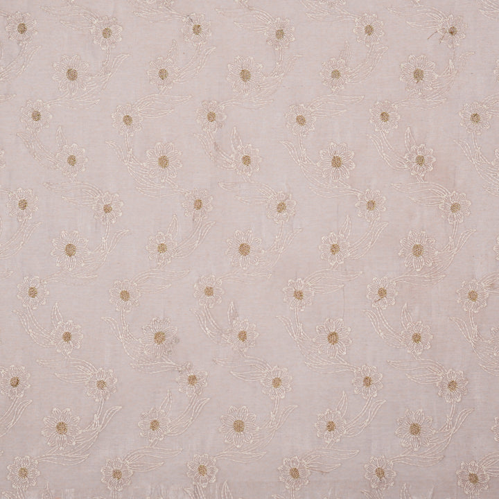 Alara Jaal on Lavender Cotton Silk Embroidered Fabric