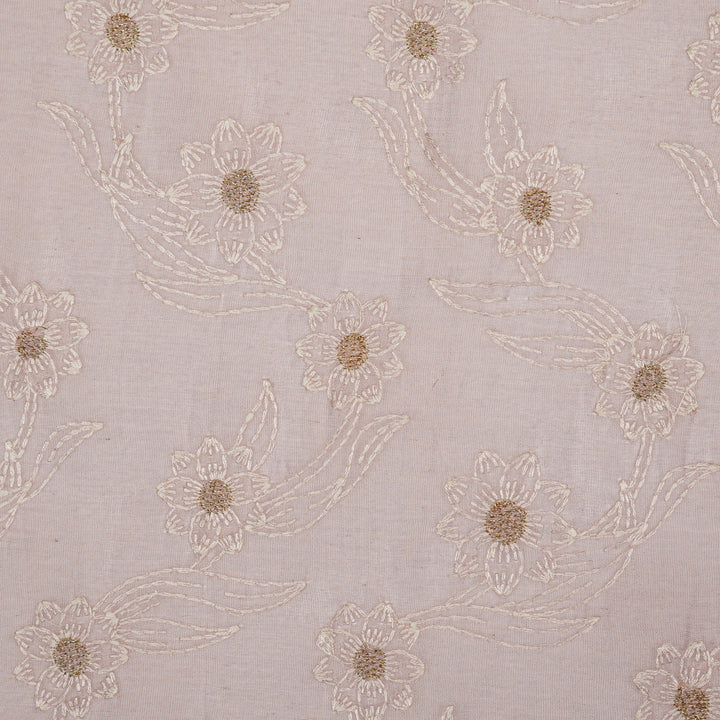 Alara Jaal on Lavender Cotton Silk Embroidered Fabric
