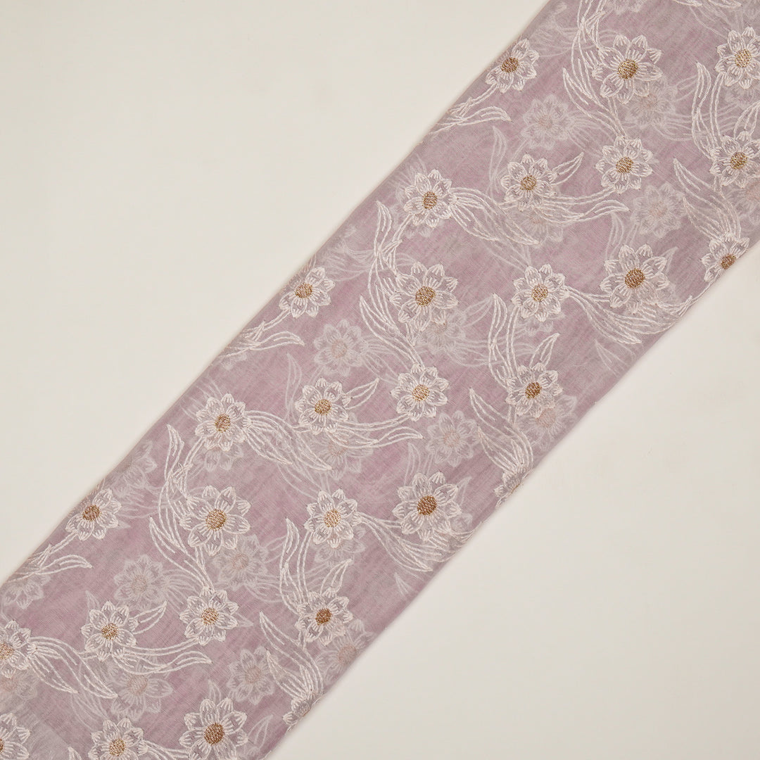Alara Jaal on Lavender Cotton Silk Embroidered Fabric