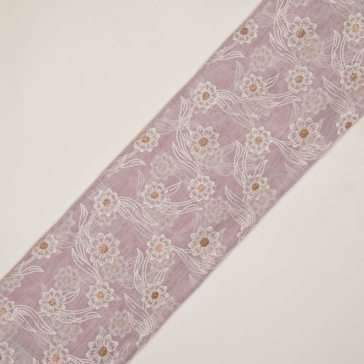 Alara Jaal on Lavender Cotton Silk Embroidered Fabric