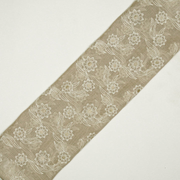 Alara Jaal on Ecru Cotton Silk Embroidered Fabric