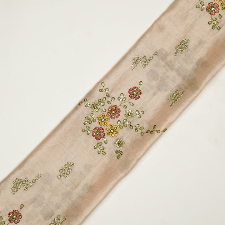 Abeer Bunch Buta on Light Blush Silk Chanderi Embroidered Fabric