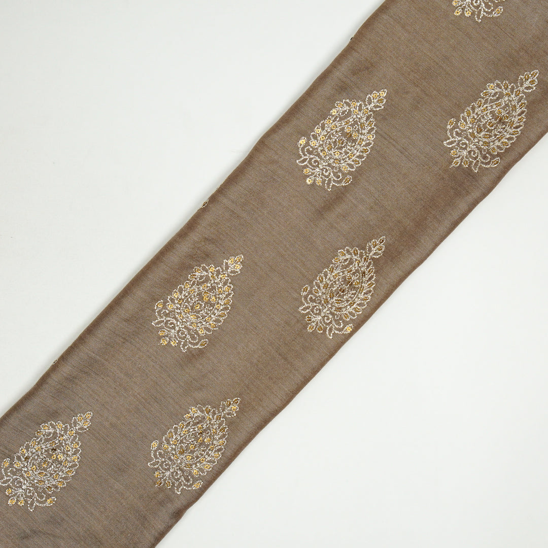 Chaitali Buta on Mouse Munga Silk Embroidered Fabric