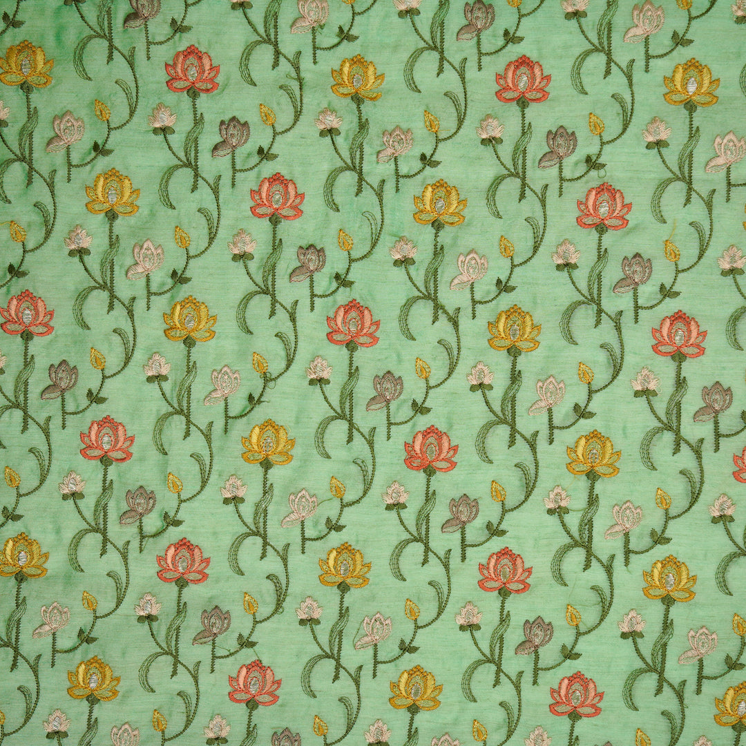 Madhurima Jaal on Aqua Green Munga Silk Embroidered Fabric