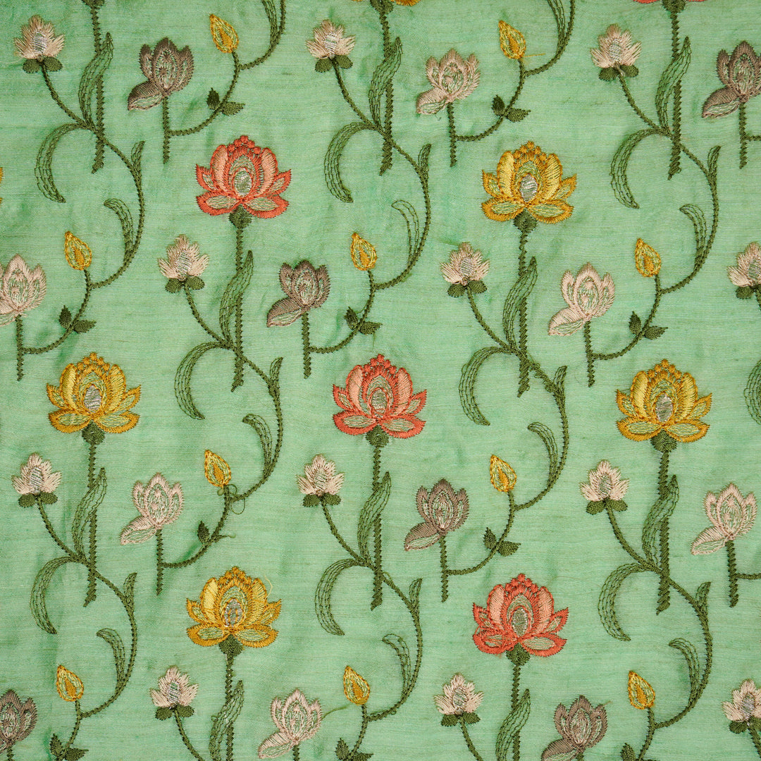Madhurima Jaal on Aqua Green Munga Silk Embroidered Fabric