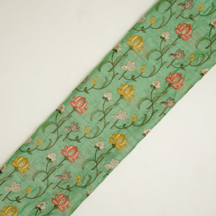 Madhurima Jaal on Aqua Green Munga Silk Embroidered Fabric
