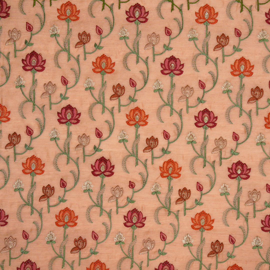 Madhurima Jaal on Peach Munga Silk Embroidered Fabric