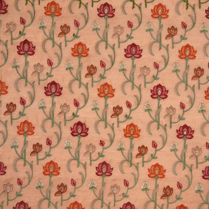 Madhurima Jaal on Peach Munga Silk Embroidered Fabric