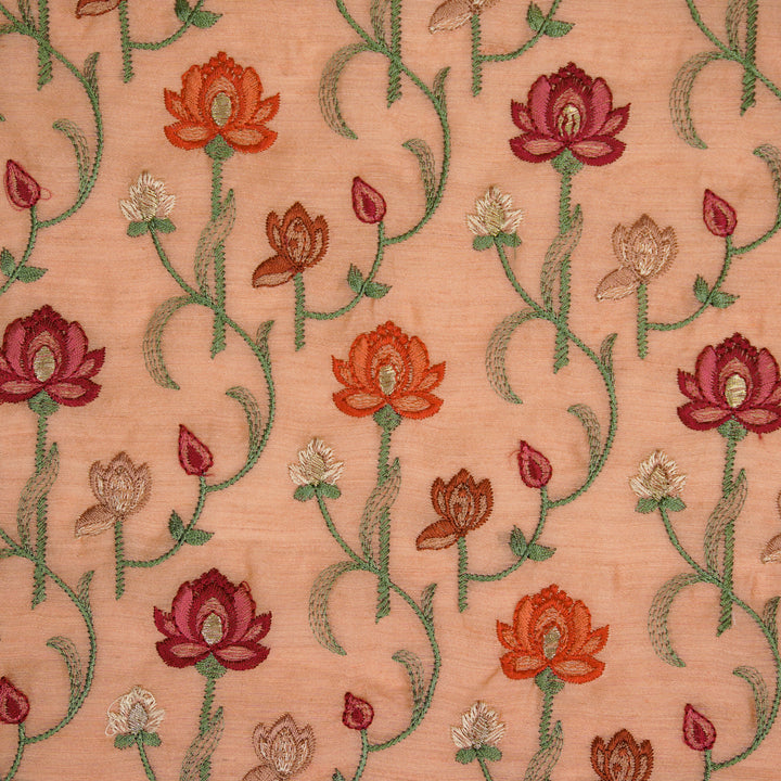 Madhurima Jaal on Peach Munga Silk Embroidered Fabric