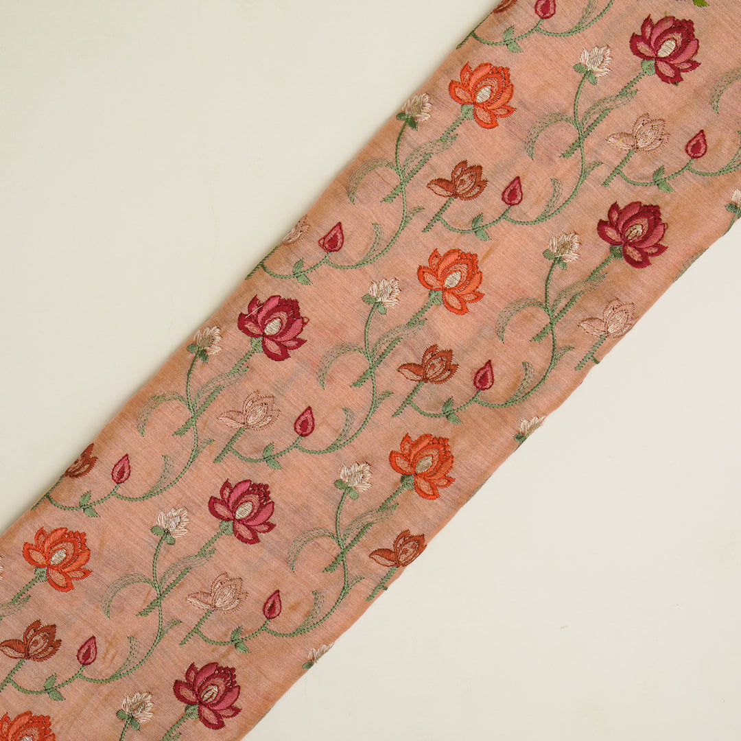 Madhurima Jaal on Peach Munga Silk Embroidered Fabric
