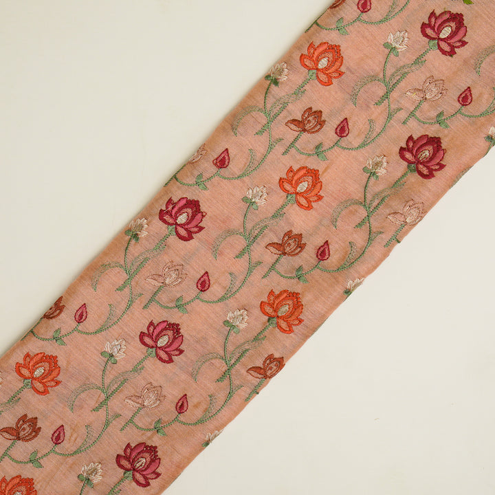 Madhurima Jaal on Peach Munga Silk Embroidered Fabric