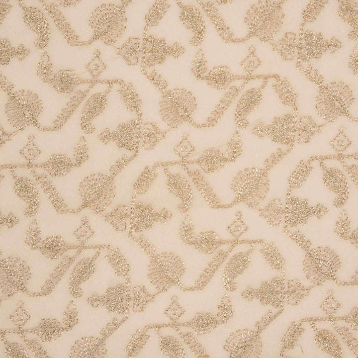 Kanak Jaal on Ivory Georgette Embroidered Fabric