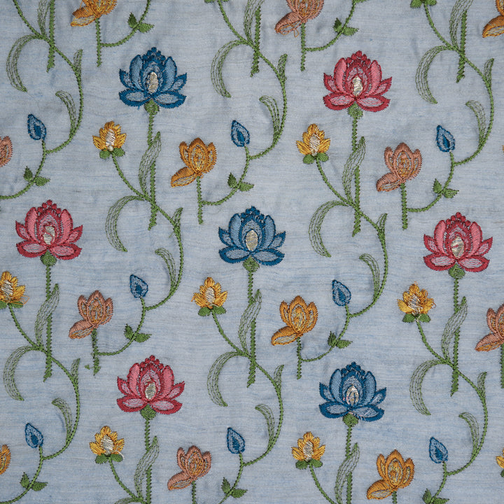 Madhurima Jaal on Sky Blue Munga Silk Embroidered Fabric