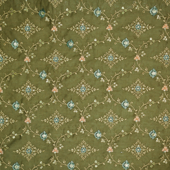 Mrunal Jaal on Mouse Silk Chanderi Embroidered Fabric